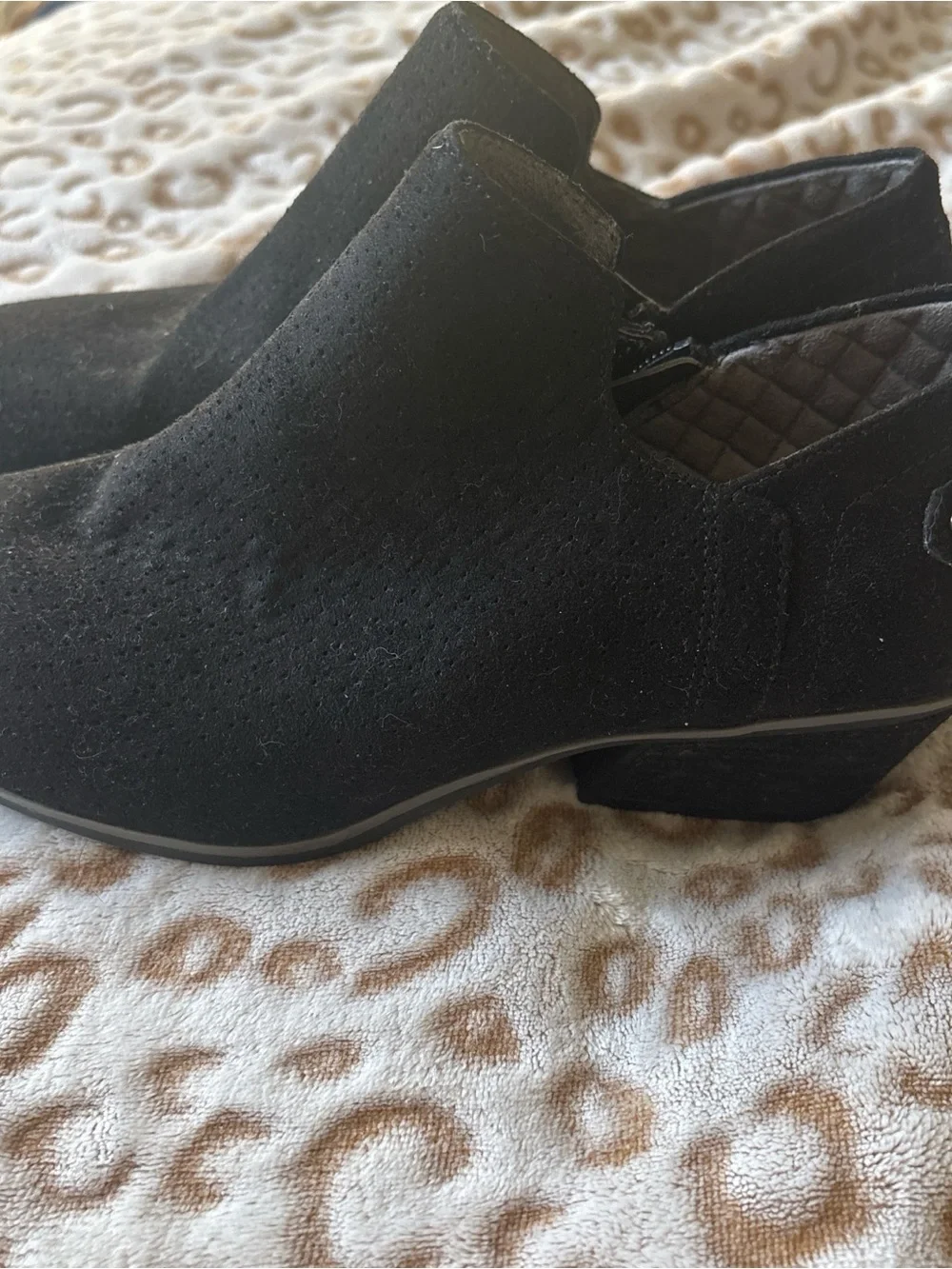 Dr. Scholl's Black Suede Ankle Booties - Low Heel Slip-On